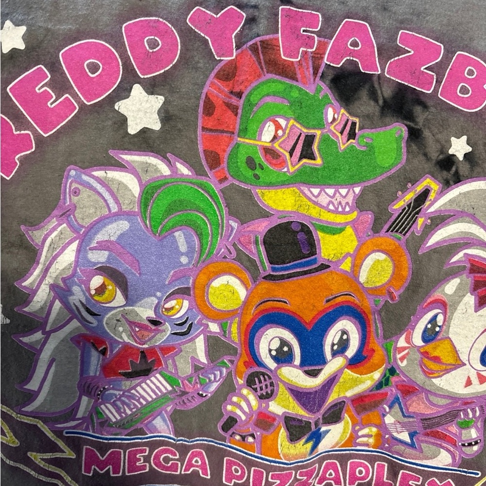 FNAF Grey Tie-Dye Graphic Tee - Freddy Fazbear - Picture 2 of 4